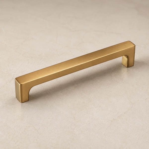 Brushed brass cabinet handle